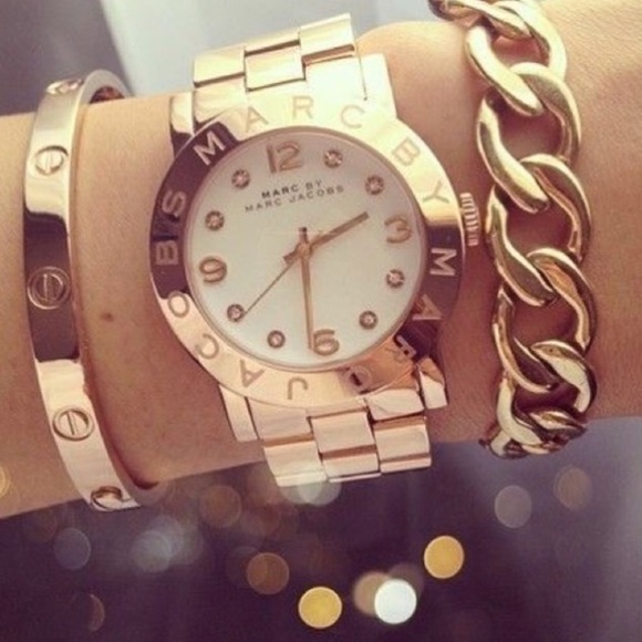 Marc By Marc Jacobs Accessories - Marc Jacobs White Dial Rose Gold-Tone Amy Ladies Watch
